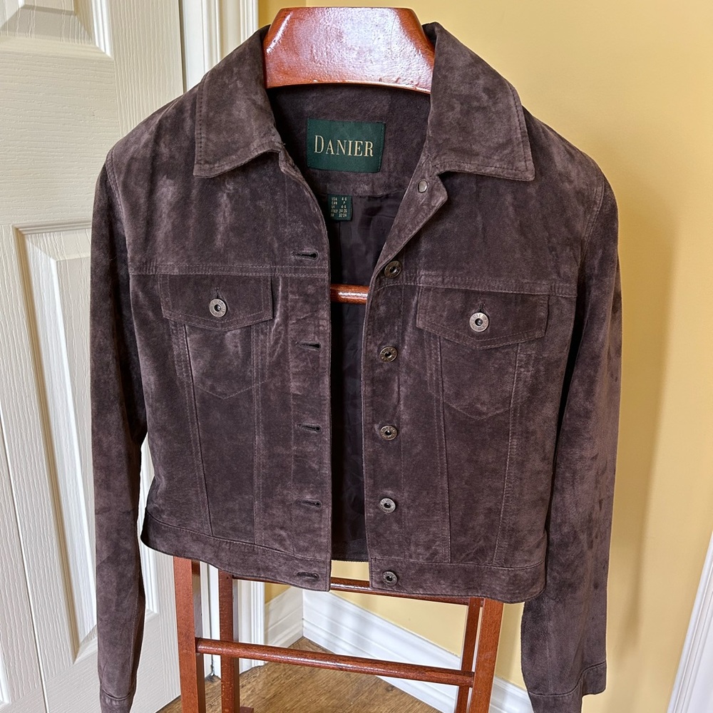 DANIER | Brown Suede Cropped Jacket - Size Small